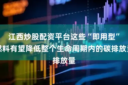 江西炒股配资平台这些“即用型”燃料有望降低整个生命周期内的碳排放量